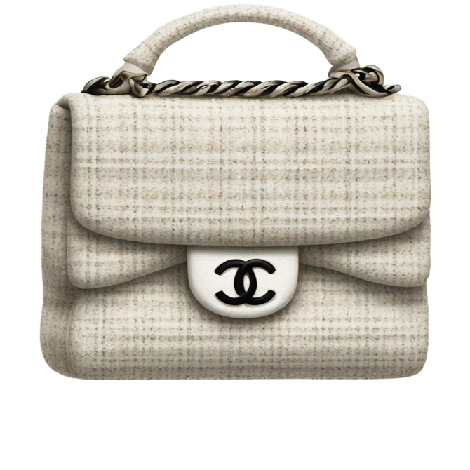 Tweed white chanel bag  emoji