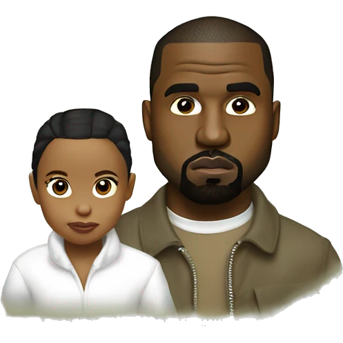 Kanye west and north west on a dinosaur  emoji