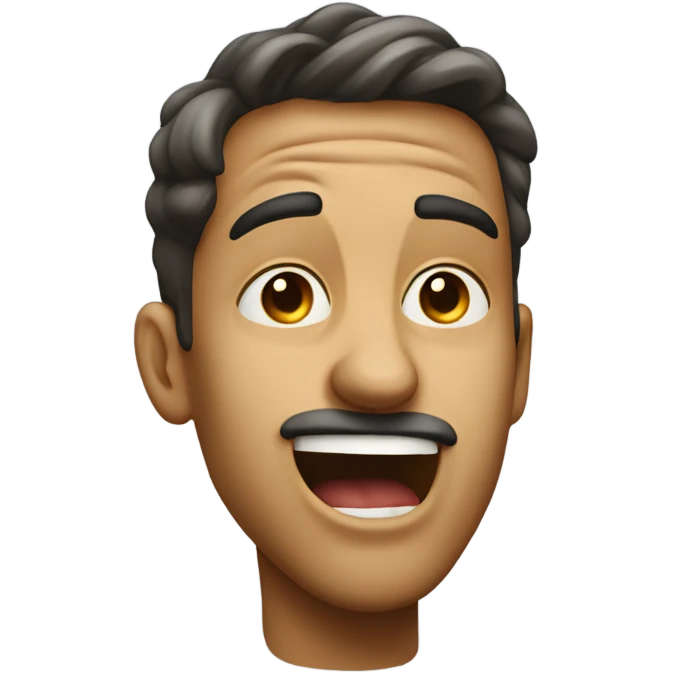 Guy looking up while with tongue out shaking it back and forth emoji
