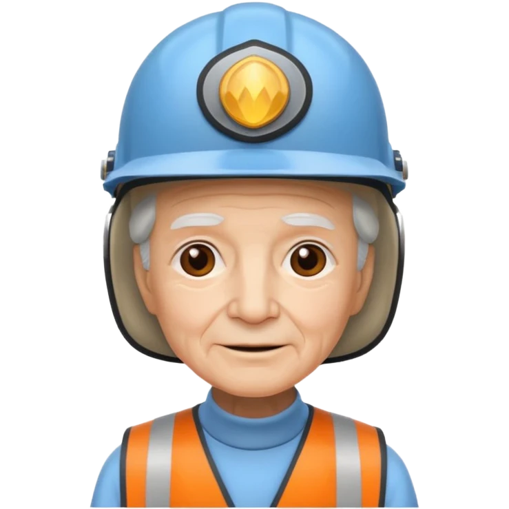 elderly with helmet emoji