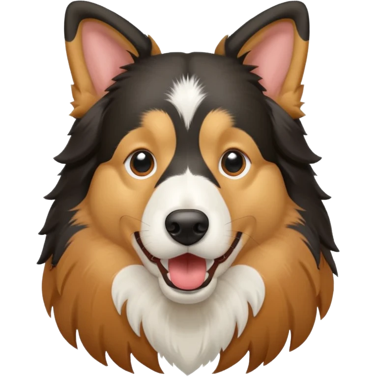 Rough tri colored collie barking emoji