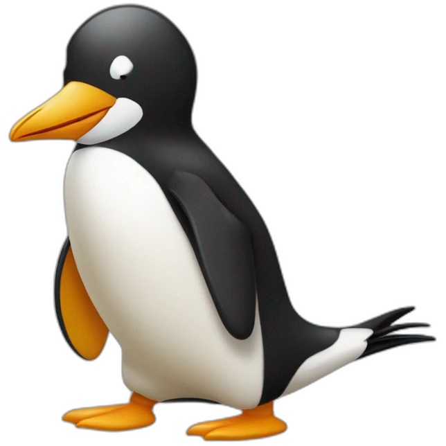 Pingouin qui fait un bisou à un œuf emoji