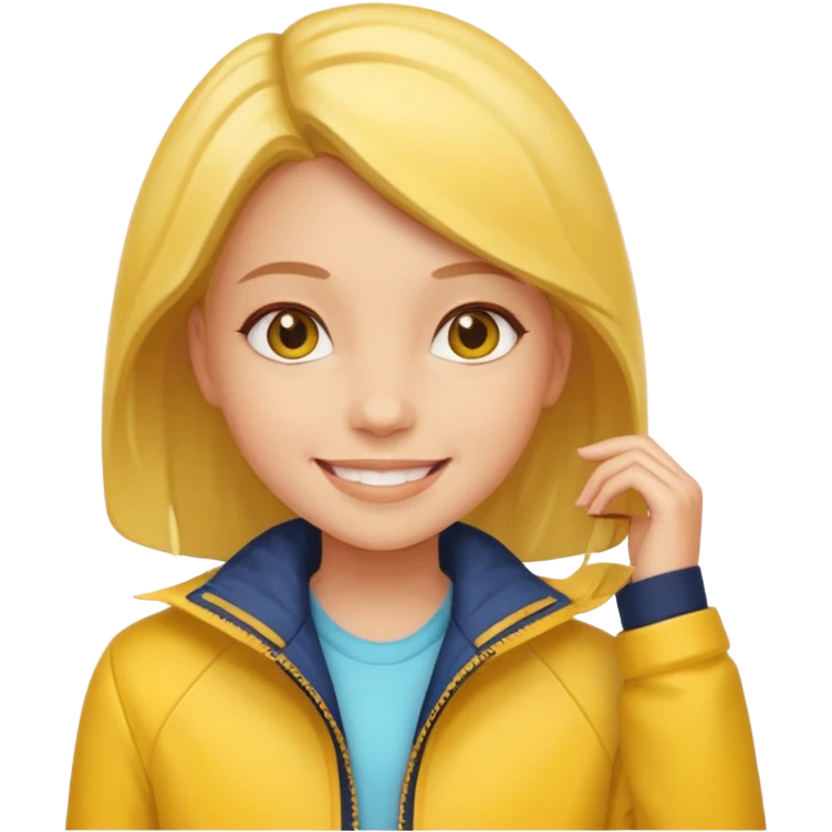 girl with yellow jacket. emoji