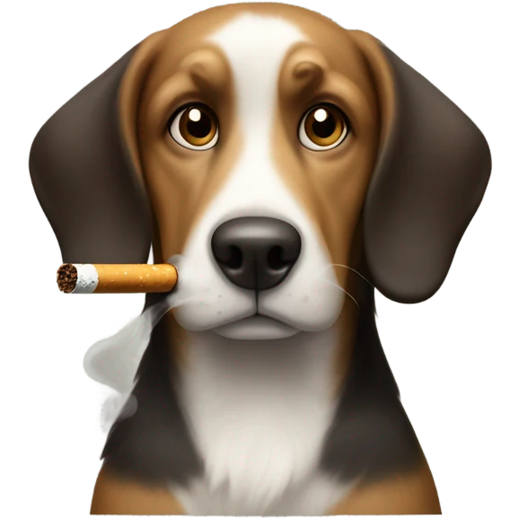 Dog smoking a cigarette  emoji