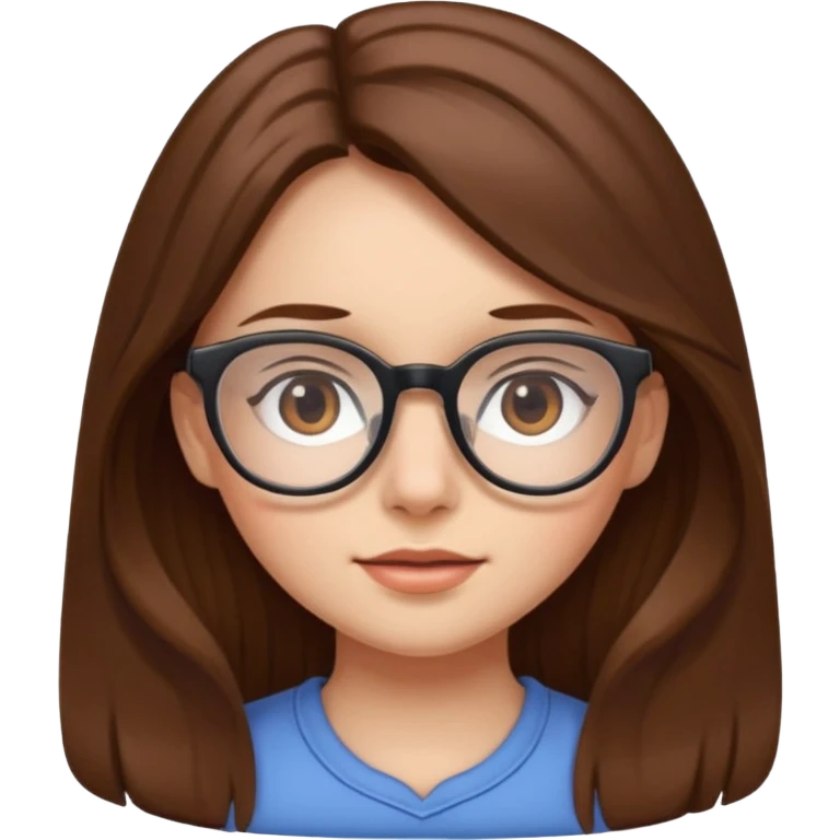 Girly With a glasses and long hair emoji