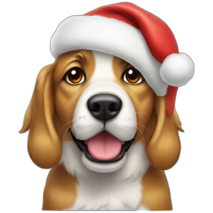 dog in santa hat emoji