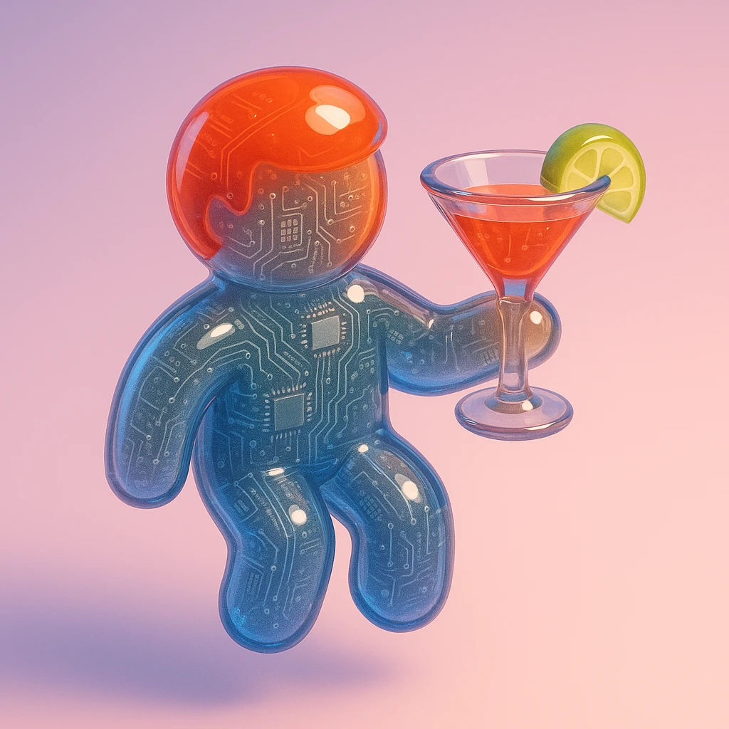 A person with a cocktail glass emoji