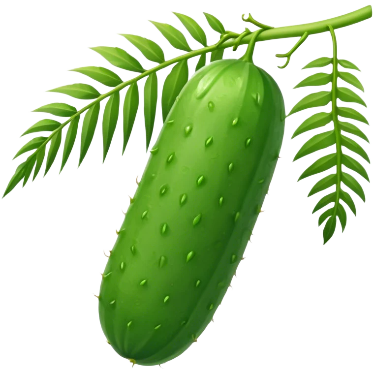 cucumber hangs on a palm branch emoji