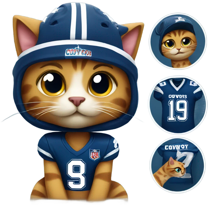 Cat wearing a cowboys jersey   emoji