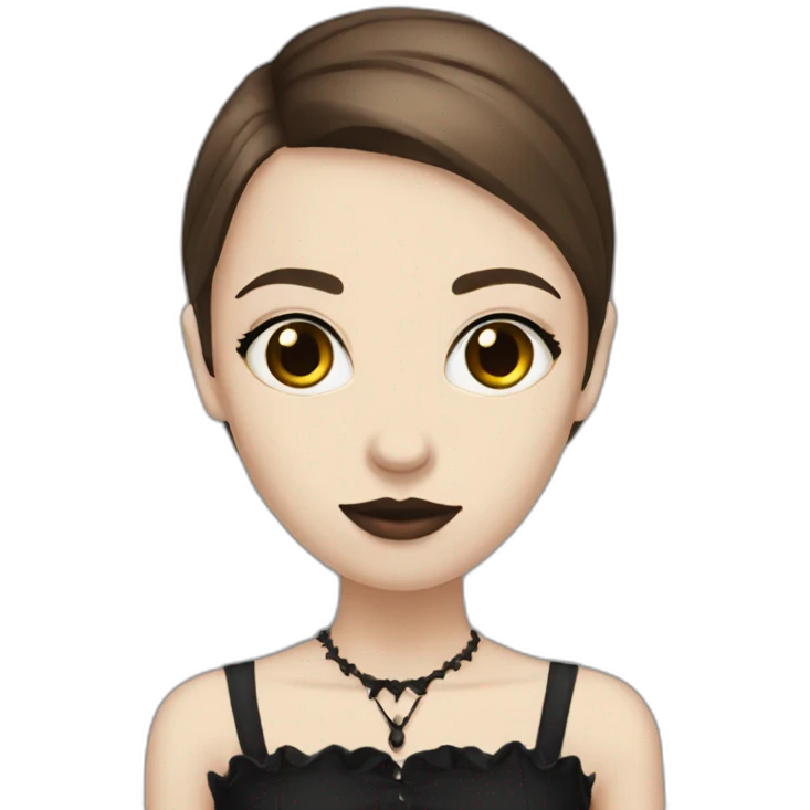 Tall-white-goth-girl-brown-hair emoji