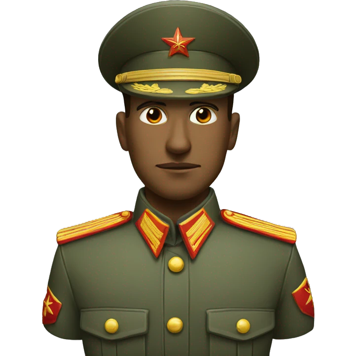 ussr soldier serious with military takes emoji