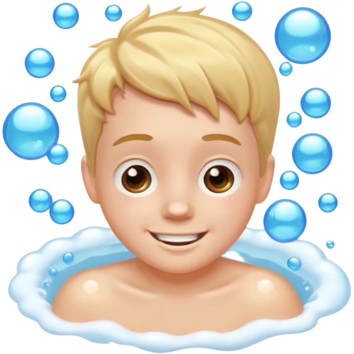 white kid taking bath emoji