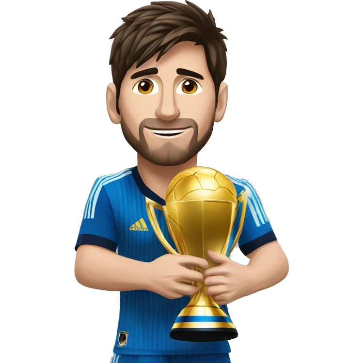 leonel messi levantando la copa mundial emoji