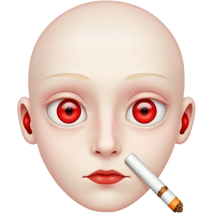 Face with red eyes and a joint  emoji