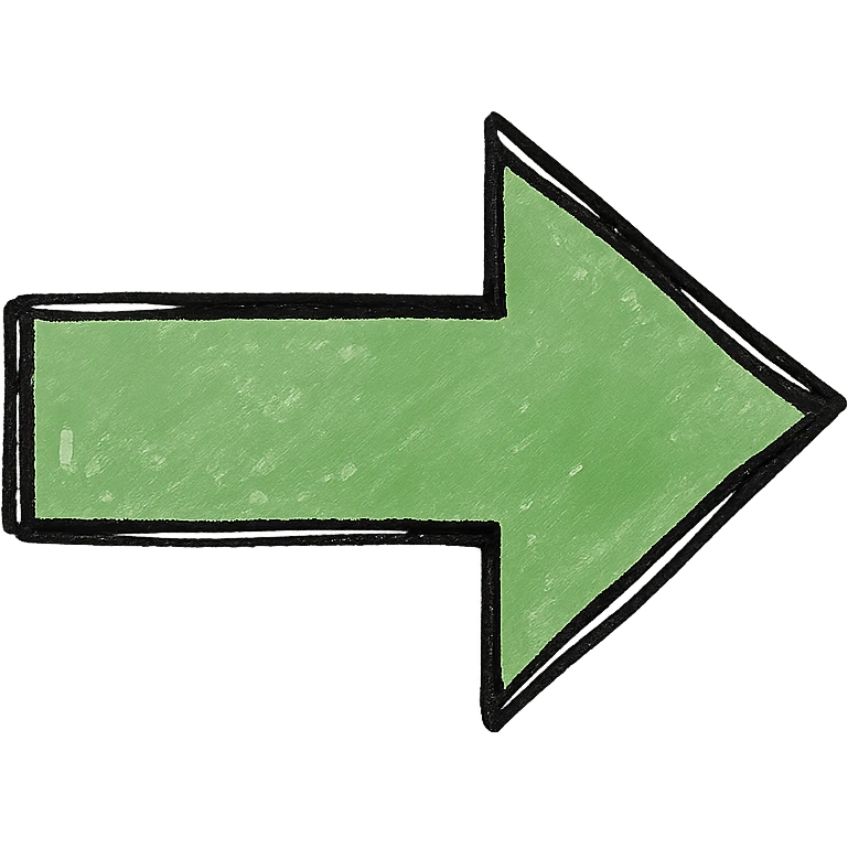 green arrow, modern icon style, simple and clear emoji
