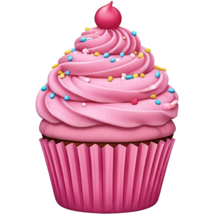 Cupcake with pink icing emoji