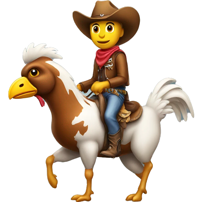 Cowboy riding chicken emoji