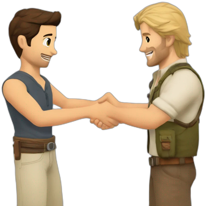 Nathan drake shakes hands of sully emoji