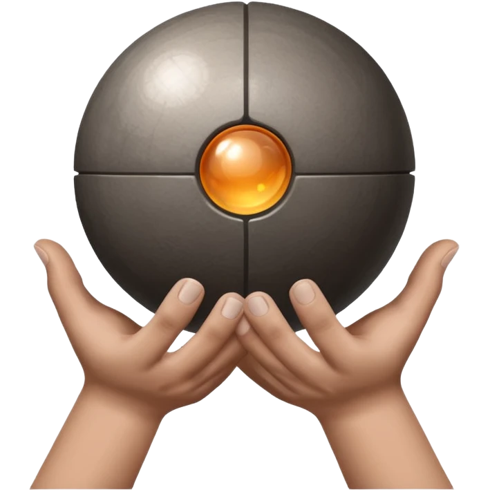 Gray and brown color magic ball and hands emoji