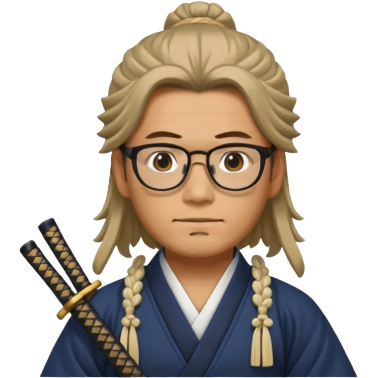 Long Haired Samurai with Glasses, Samurai with long hair tied back and glasses


 emoji