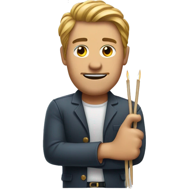 man with toothpick arms emoji