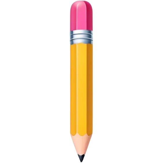 Illustration drawing icon, pencil or brush strokes, colorful design elements, simple lines, minimalistic style, clean composition, transparent background. emoji