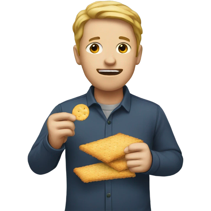 white person eating cracker emoji