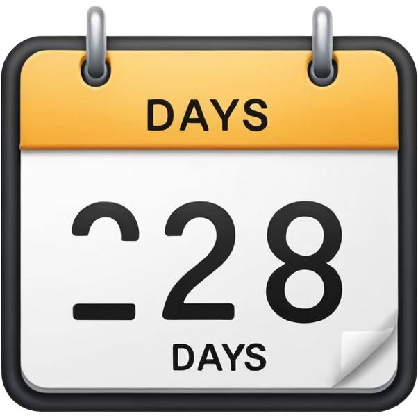 calendar with the text '2 days' emoji