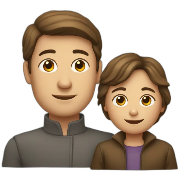une grande soeur et un petit frère emoji