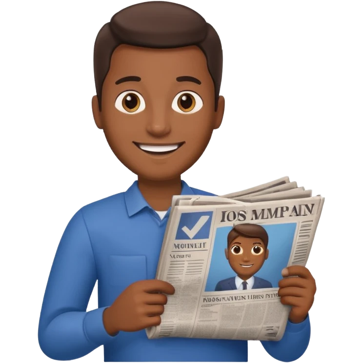 man newspaper under arm emoji