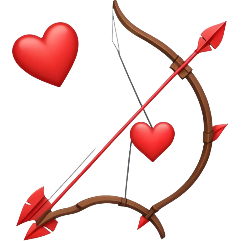 red bow and arrow with heart emoji