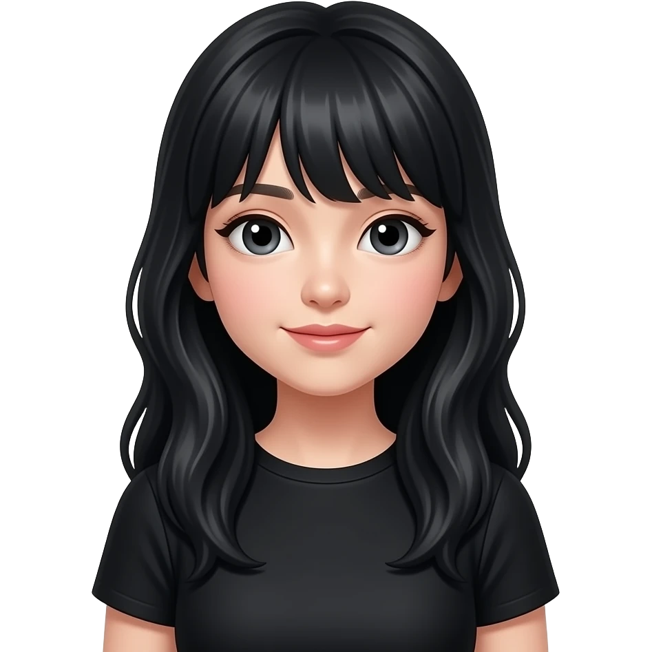 a long black hair girl with black clothes emoji
