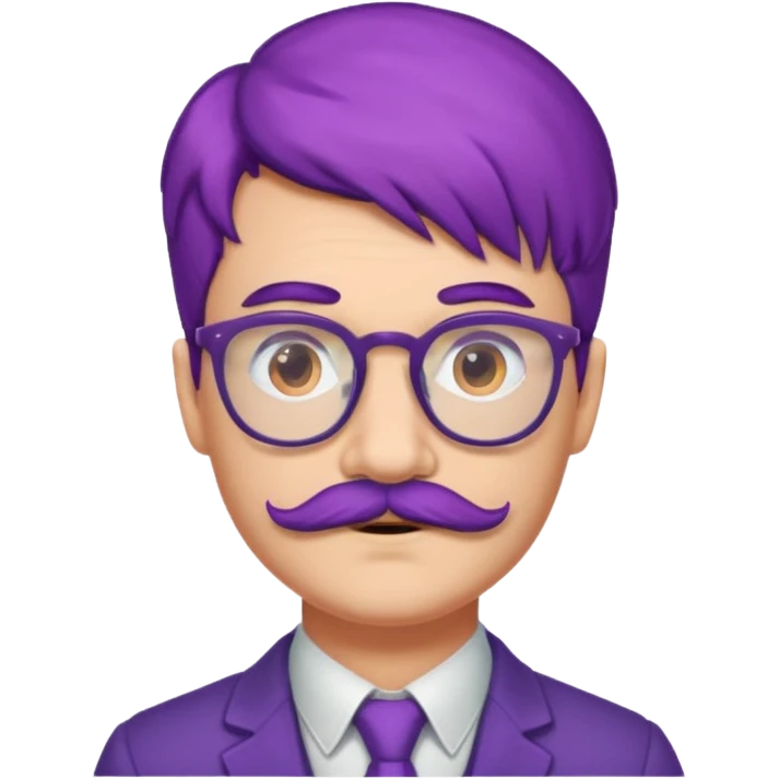 mustached purple haired spectacled emoji