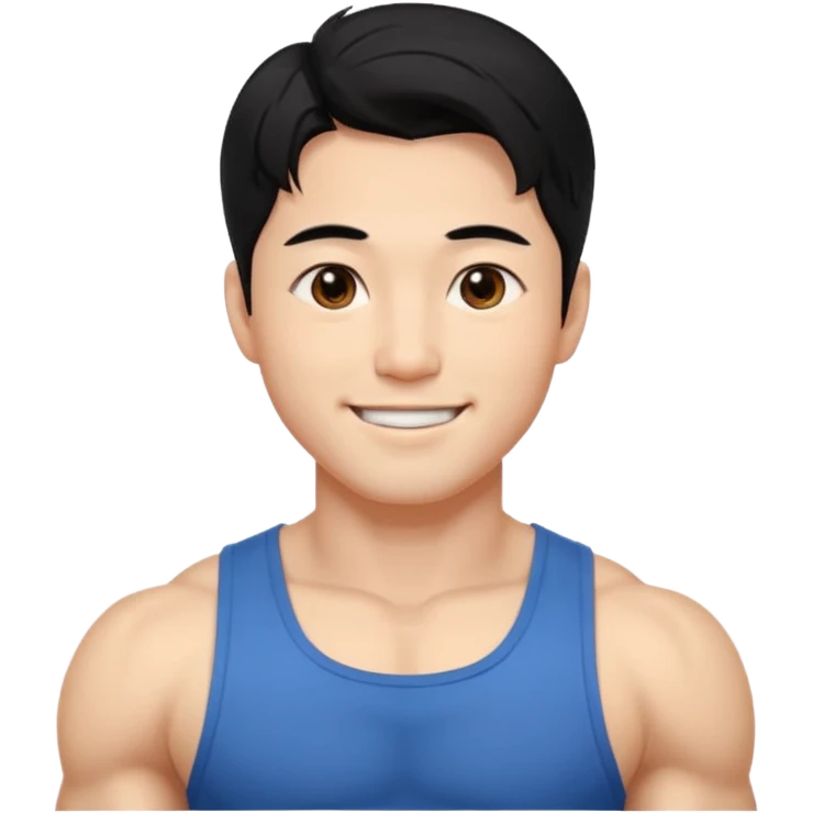 Koreli bir erkek ama çok yakışık lı ve kaslı saçı dümdüz emoji