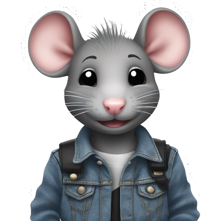 kawaii punk rat with jeans emoji