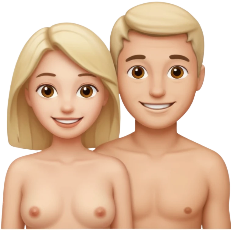 smiley d'un homme et une femme nus cote à cote emoji