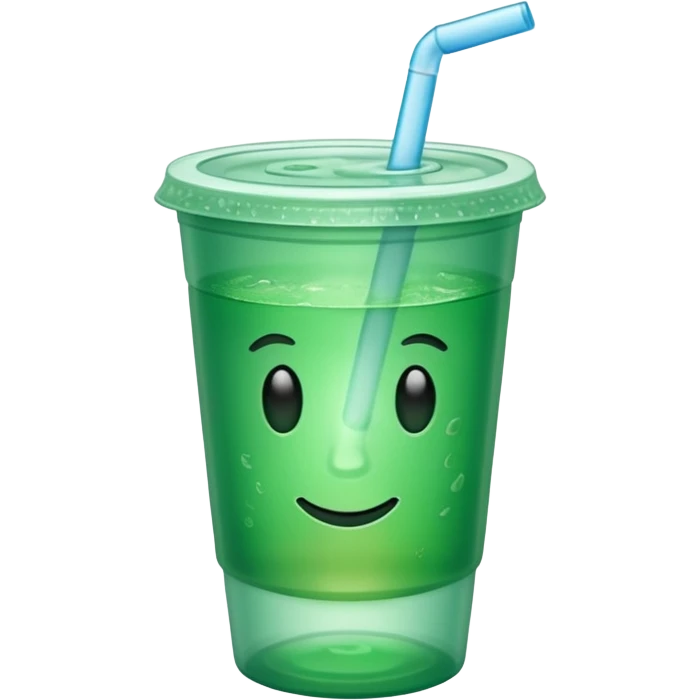 Plastic cup with cold mate tea. emoji