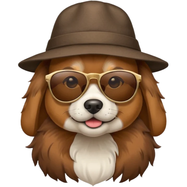 dog with hat and sunglasses emoji