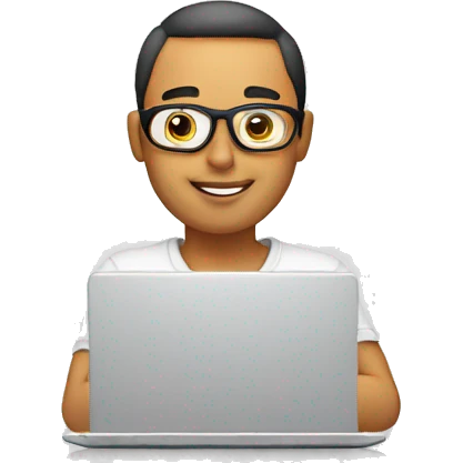 Chico blanco con laptop emoji
