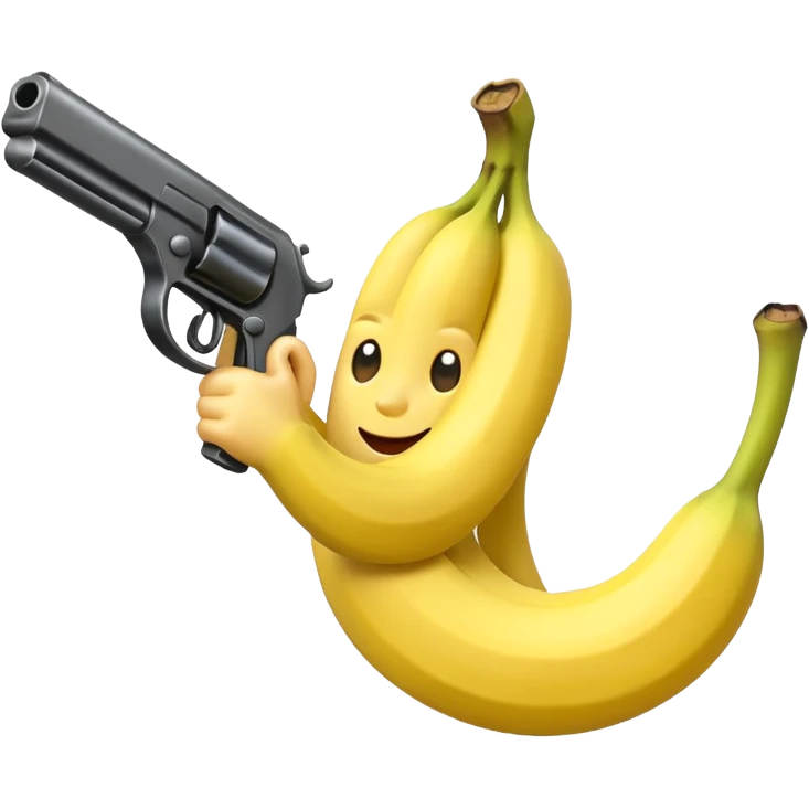 banana holding guns emoji
