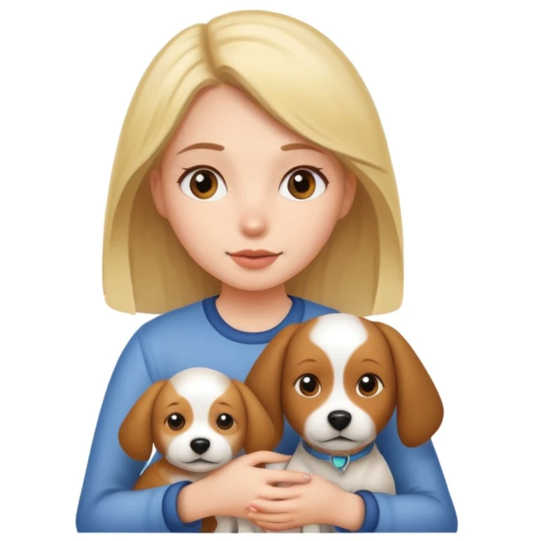 girl and her pet dog emoji