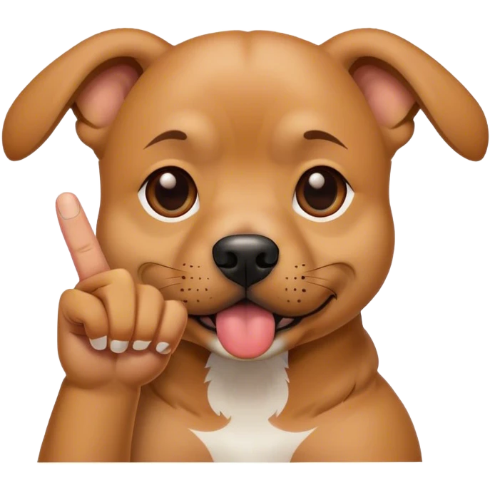 Dog and middle finger emoji