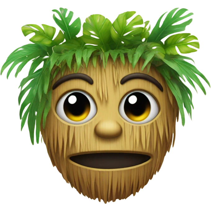 Alien wearing grass skirt emoji