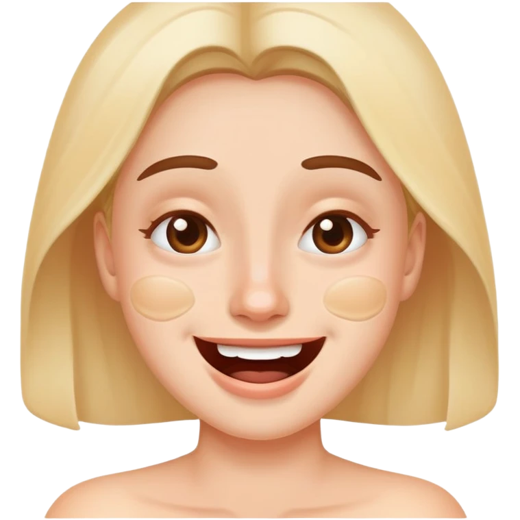 Funny face with uneven skin tone patches reacting to skincare products emoji