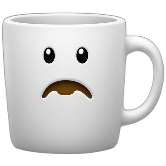 Coffee mug. White with room for wrtiting emoji