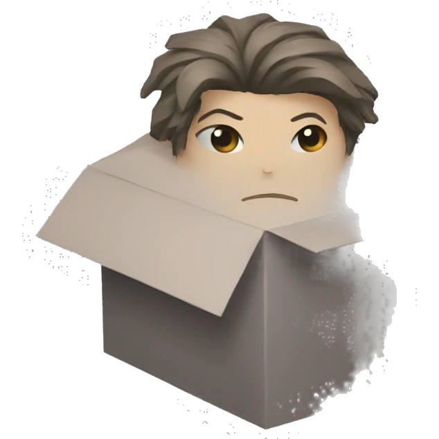 Solid snake under a box emoji