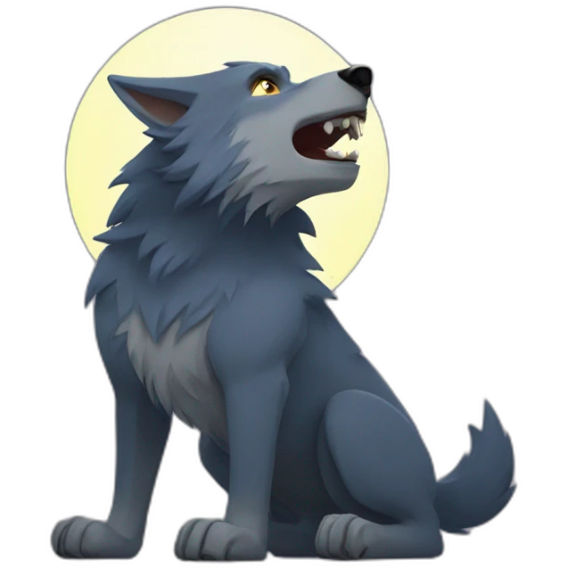 Alpha Werewolf howling to the moon emoji