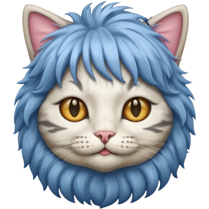 a cat with wig emoji