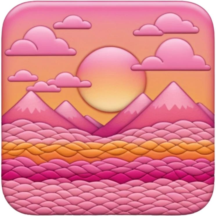 crochet stitch (it has a color like a peach-pinky sunset)  emoji