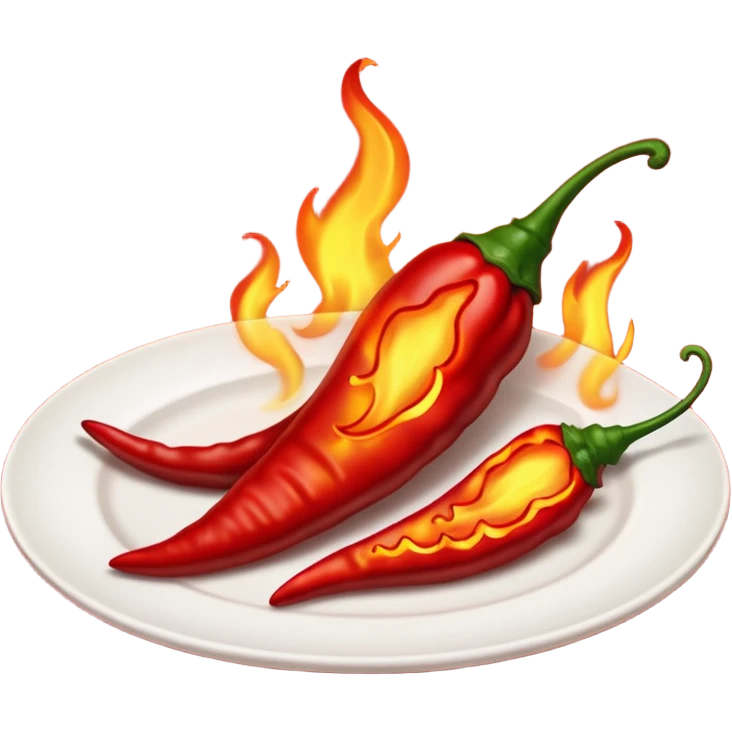 Flaming hot chilli burning on a playe emoji